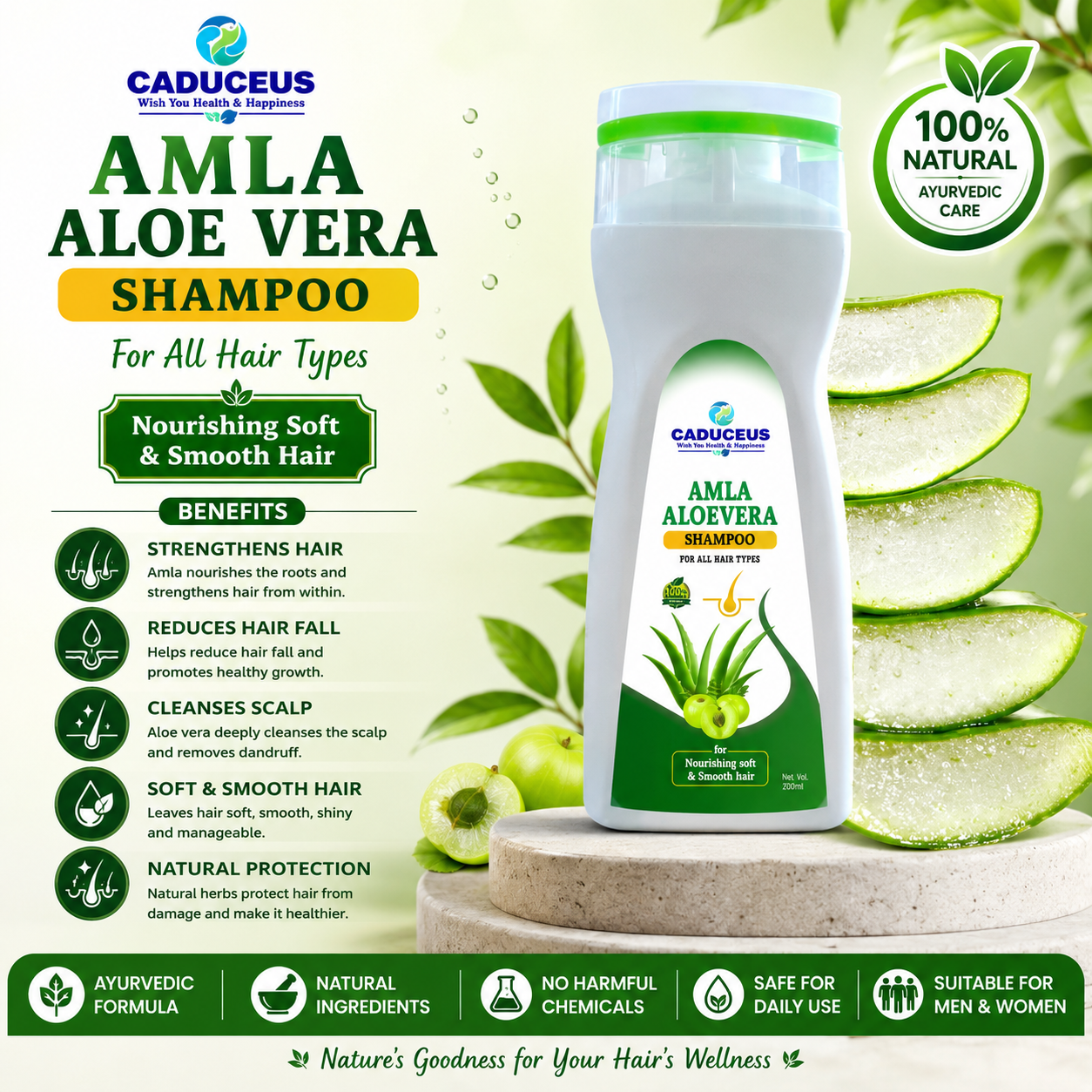 Amla Alovera Shampoo - Caduceus wellness product